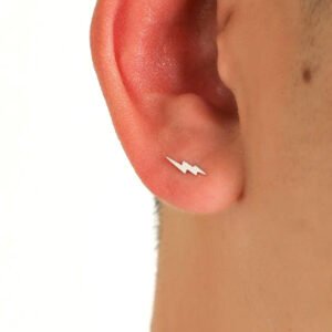male silver earrings