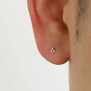 Male Stud Earrings Silver