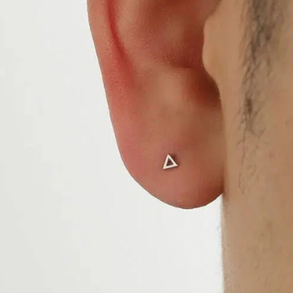 Male Stud Earrings Silver