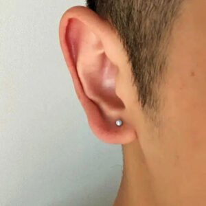 ear studs male in silver