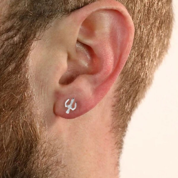 male silver earrings