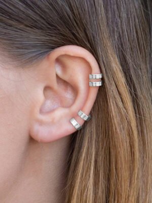 925 Sterling Silver Cuff Earrings