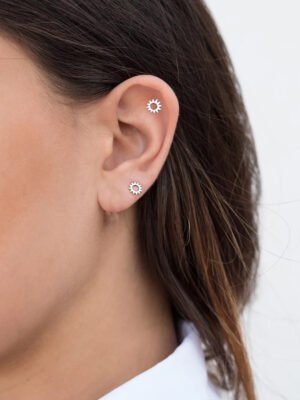 stud earrings in silver