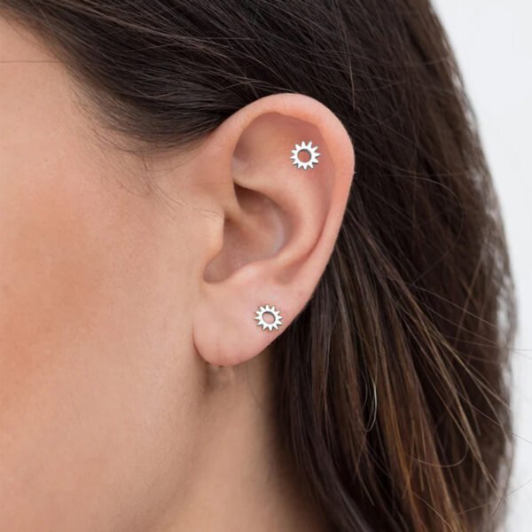 stud earrings in silver