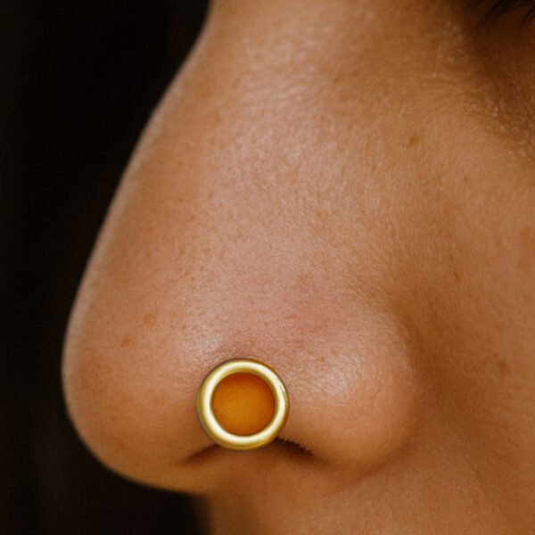 925 Sterling Silver Small Nose pin Circular Pattern for Girls - Image 2
