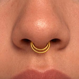 nose septum in silver hoop