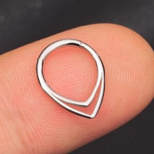 Nose Septums in Silver V-Shape Clicker Pierced Nose Accessory