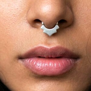 women nose septum in silver
