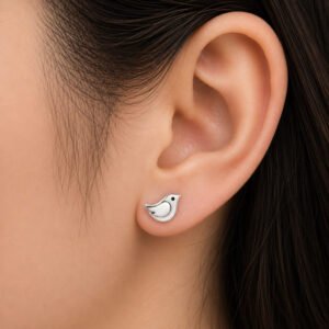 silver ear tops for women