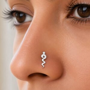silver nose pin for pierced nose