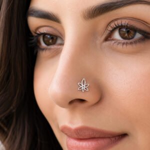 nose pin with piercing