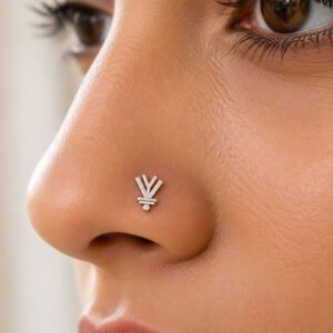 traditional silver nose pin