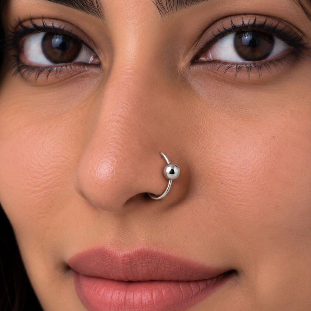 silver nose ring hoop