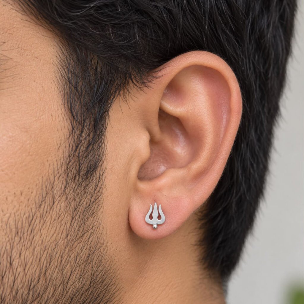 silver guy earrings