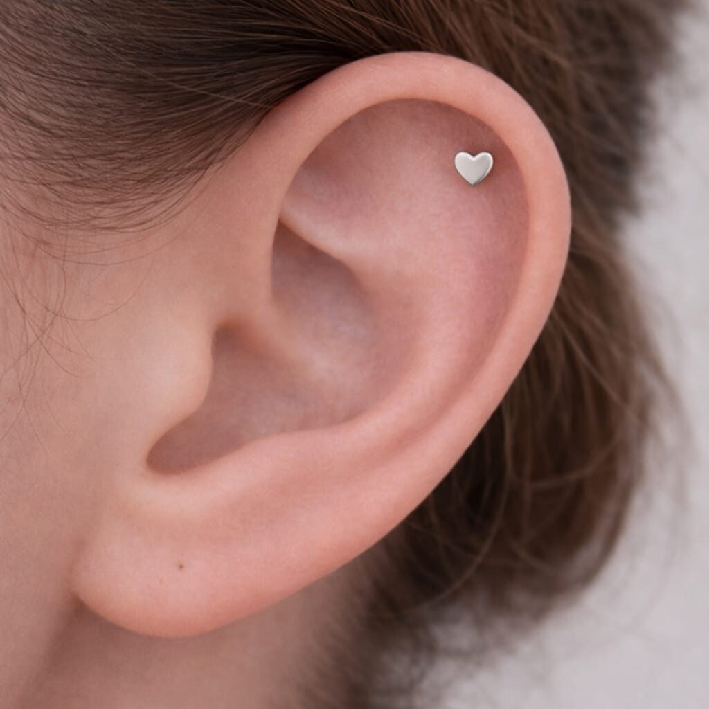 silver ear piercing studs