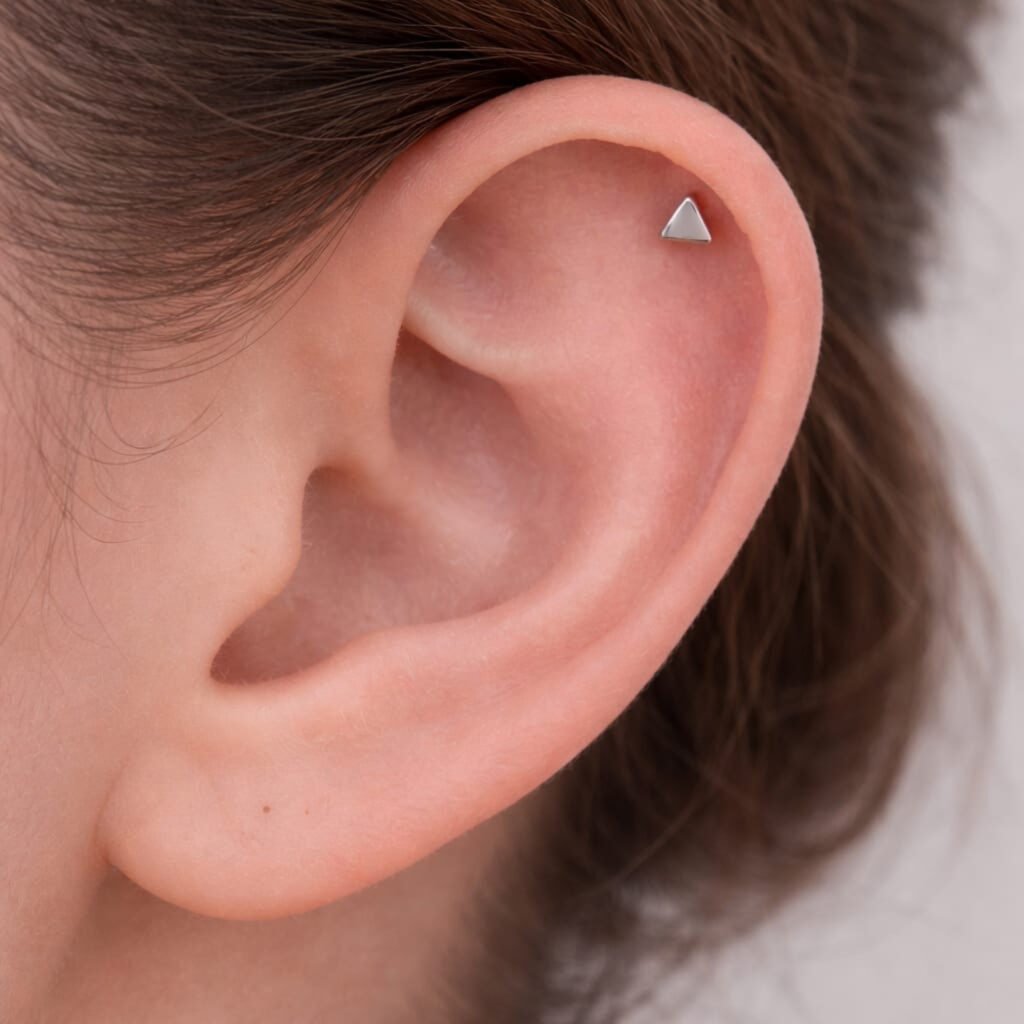 mini silver earrings