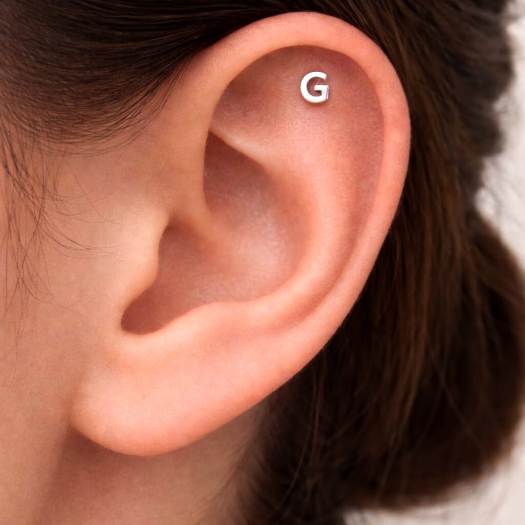 silver helix stud
