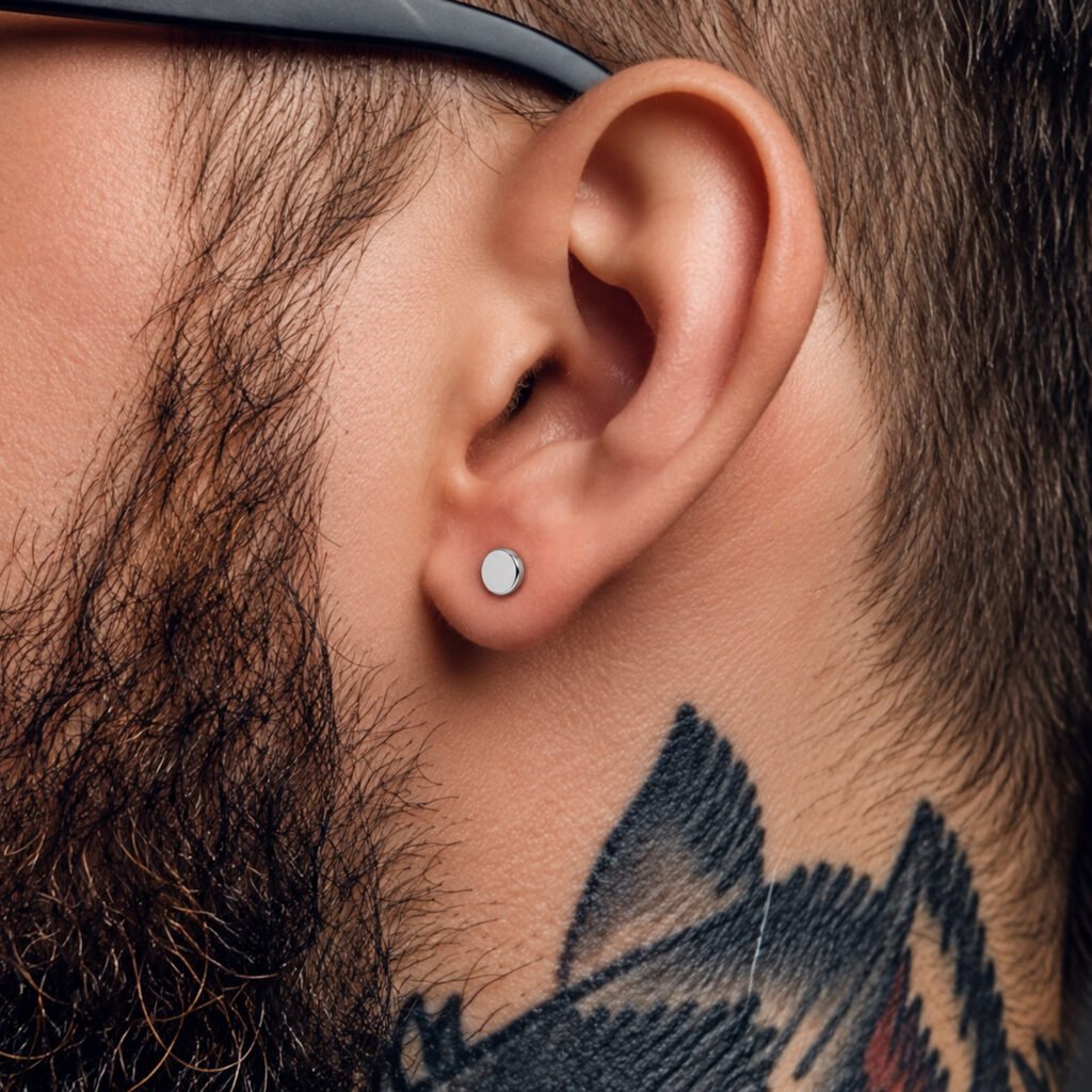 guy with stud earrings